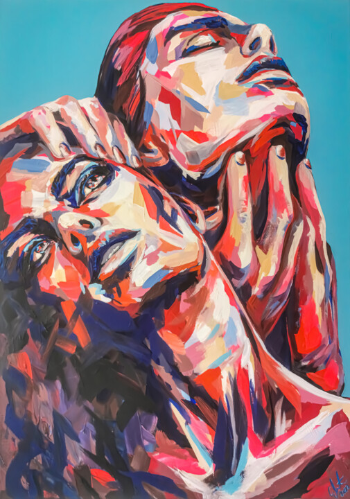 "ADEL RED" başlıklı Tablo Carolyn Mielke (carographic) tarafından, Orijinal sanat, Akrilik Ahşap Sedye çerçevesi üzerine mon…