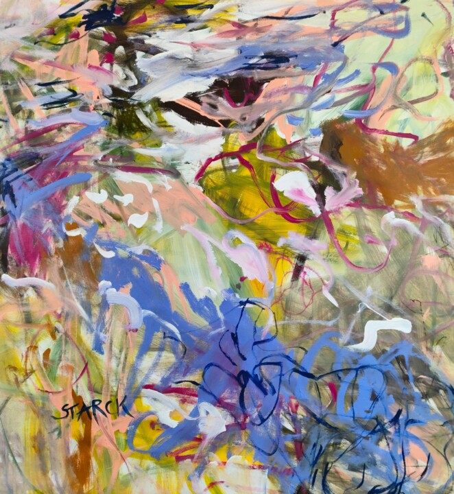 Ζωγραφική με τίτλο "My soulmate" από Emily Starck, Αυθεντικά έργα τέχνης, Ακρυλικό Τοποθετήθηκε στο Ξύλινο φορείο σκελετό