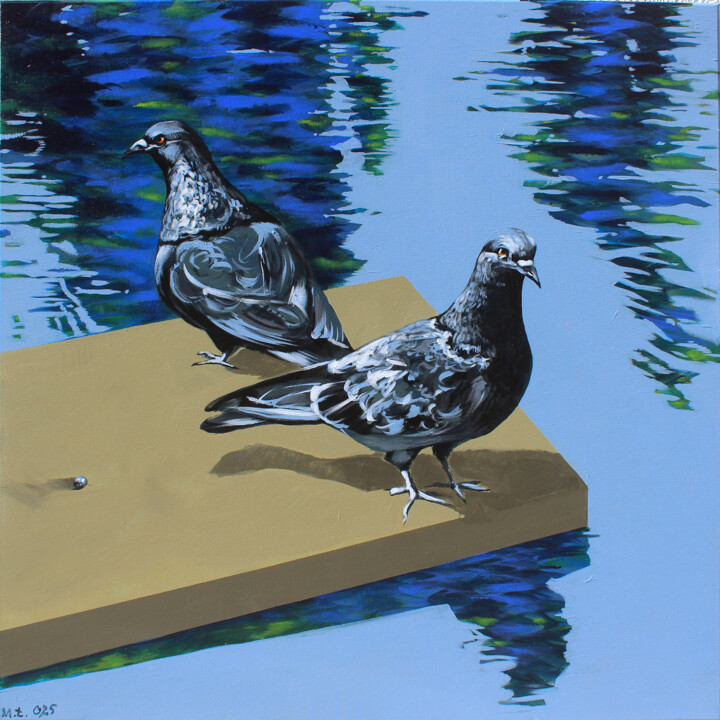 Malarstwo zatytułowany „Ziarno” autorstwa Małgorzta Łodygowska, Oryginalna praca, Akryl Zamontowany na Drewniana rama noszy