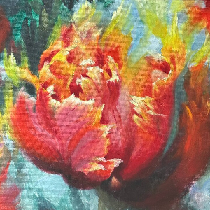 Pintura intitulada "Glow Of A Hidden So…" por Larissa Egner, Obras de arte originais, Óleo