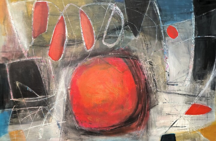 Pintura intitulada "Autumn leaves" por Thia Path, Obras de arte originais, Óleo Montado em Armação em madeira