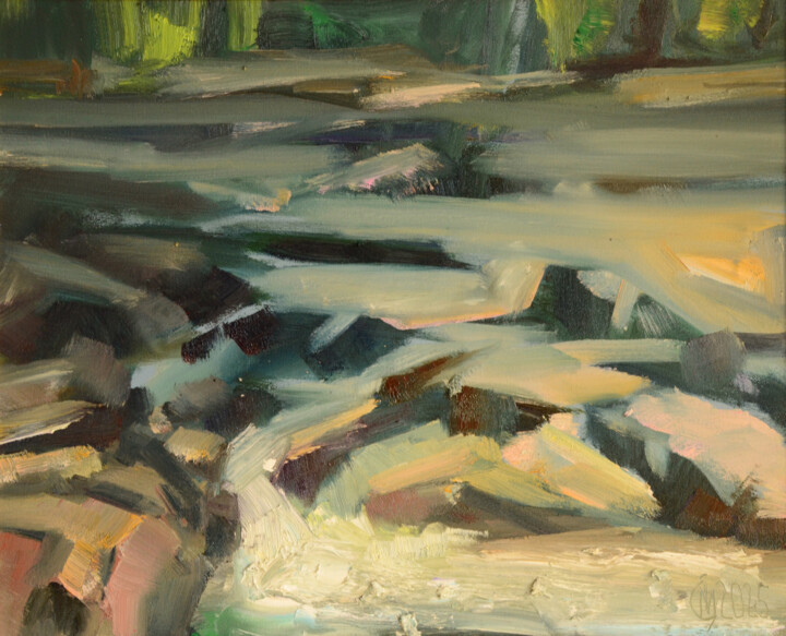 Painting titled "The path of a rapid…" by Ihor Melnyk, Original Artwork, Oil