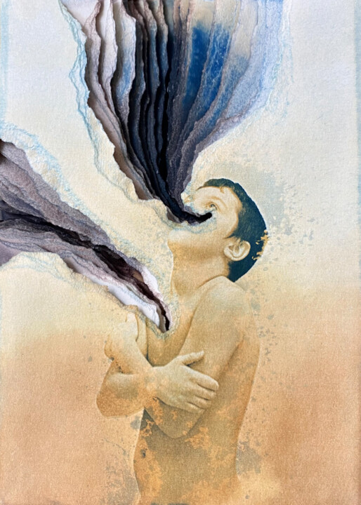 Fotografie getiteld "Experimental Portra…" door Ramona Zordini, Origineel Kunstwerk, Cyanotypie Gemonteerd op Andere stijve…