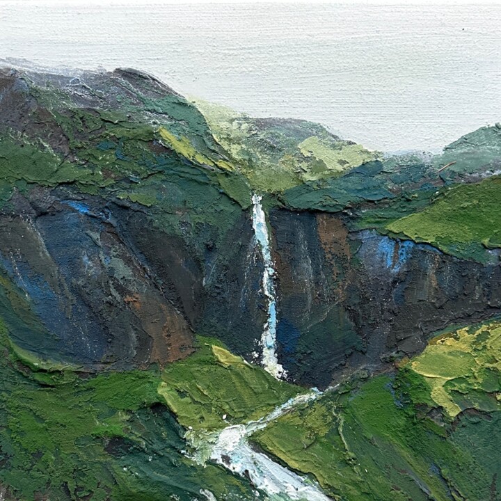 Картина под названием "Textured mountains…" - Julia Evpak, Подлинное произведение искусства, Акрил Установлен на Другая жест…