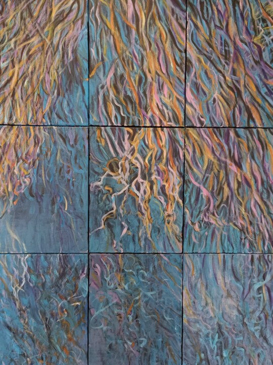 ""Arpèges en boucle"" başlıklı Tablo Montserrat Garcia tarafından, Orijinal sanat, Akrilik Ahşap Sedye çerçevesi üzerine mon…