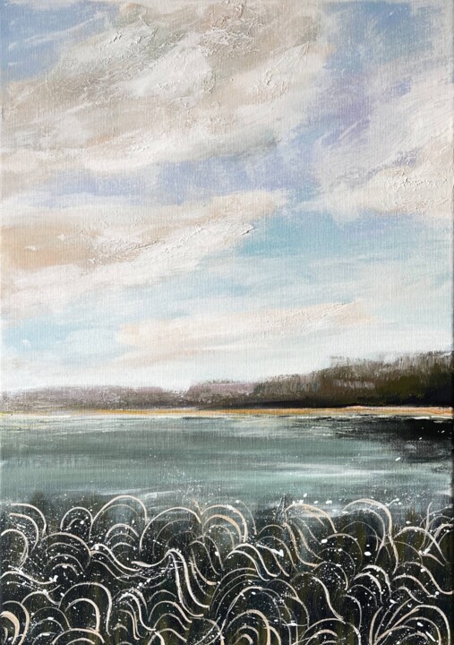 Peinture intitulée "MODERN LANDSCAPE AC…" par Olesya Bay, Œuvre d'art originale, Acrylique Monté sur Châssis en bois