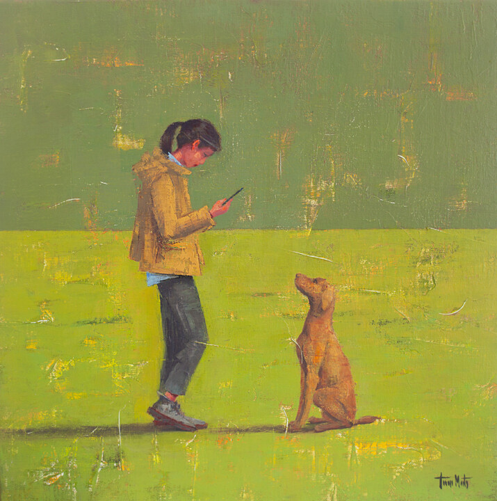 Peinture intitulée "SIEMPRE AQUÍ" par Tomasa Martin, Œuvre d'art originale, Huile Monté sur Châssis en bois