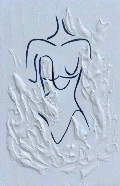 "A Garden of Unsaid…" başlıklı Tablo Elvila tarafından, Orijinal sanat, Akrilik