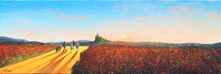 Peinture intitulée "On the way to the e…" par Elika Dessapt, Œuvre d'art originale, Acrylique Monté sur Châssis en bois