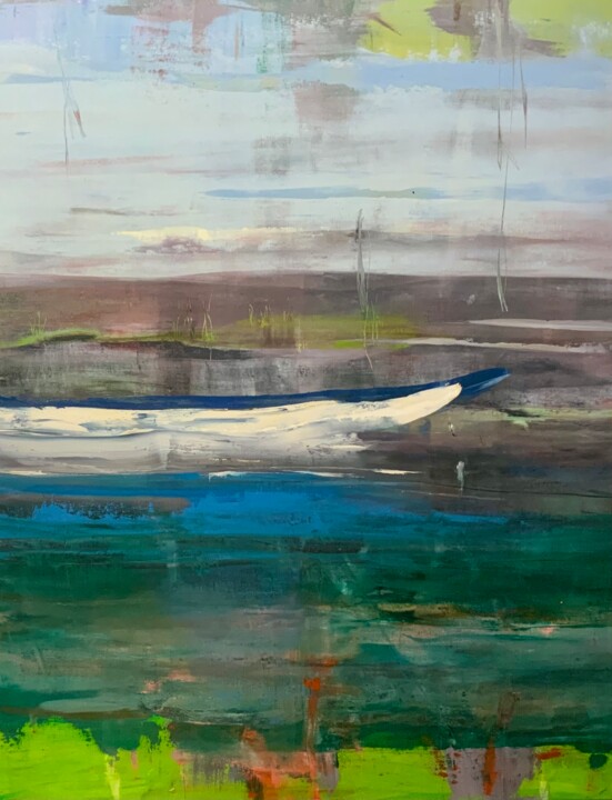 Pintura intitulada "Laguna 19" por Alberto Saka, Obras de arte originais, Óleo