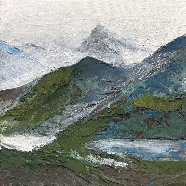Картина под названием "Textured mountains…" - Julia Evpak, Подлинное произведение искусства, Акрил Установлен на Другая жест…
