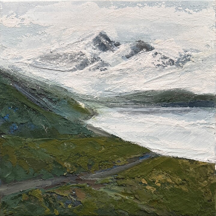 Картина под названием "Textured mountains…" - Julia Evpak, Подлинное произведение искусства, Акрил Установлен на Другая жест…