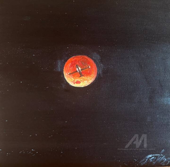 Pintura titulada "Eclipse 2025" por Anna Pavlovich-Naneva, Obra de arte original, Oleo Montado en Bastidor de camilla de mad…