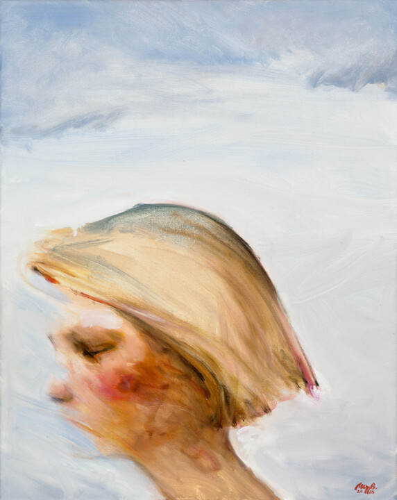 Painting titled "LOST THOUGHTS" by Boglarka Nagy, Original Artwork, Oil Mounted on Wood Stretcher frame