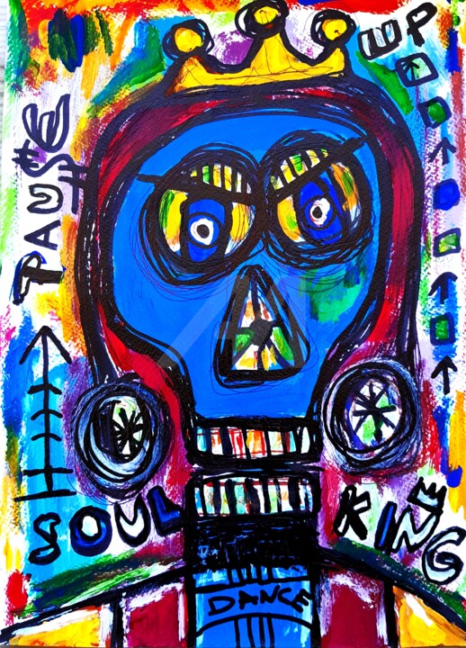 Peinture intitulée "Skull Art. Abstract…" par Headbuum, Œuvre d'art originale, Acrylique