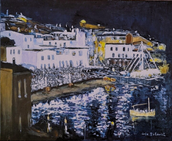 Peinture intitulée "Habaneras in Calella" par Eric Delaval, Œuvre d'art originale, Huile