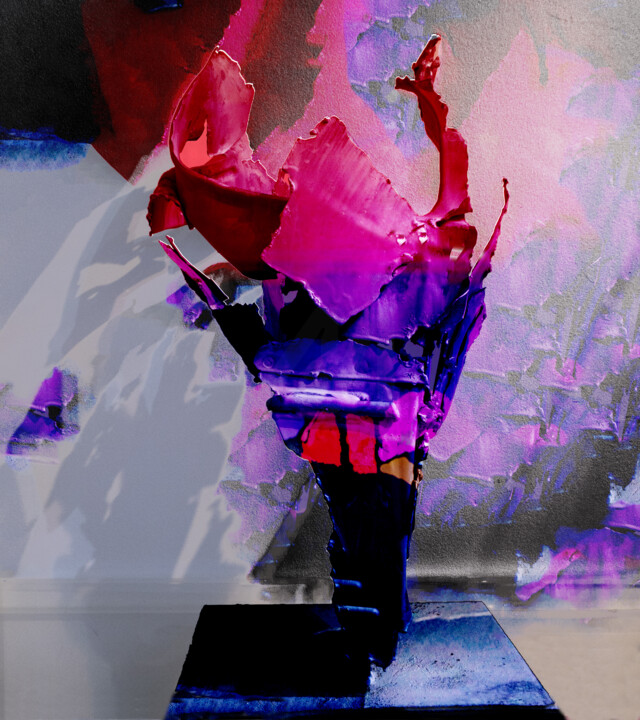 Grafika cyfrowa / sztuka generowana cyfrowo zatytułowany „FLAMME FIGÉE DANS L…” autorstwa Gérard Esquerre, Oryginalna praca,…