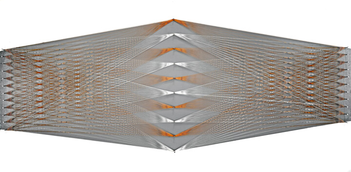 Escultura intitulada "Nailed it Series No…" por Sumit Ratta, Obras de arte originais, Fio Montado em Painel de madeira