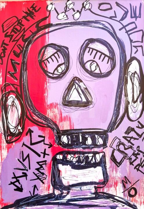 Peinture intitulée "Skull. Abstract Sku…" par Headbuum, Œuvre d'art originale, Acrylique