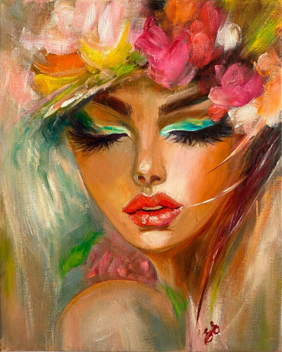 Peinture intitulée "Beauty and Nature i…" par Elena Elkina, Œuvre d'art originale, Huile Monté sur Châssis en bois