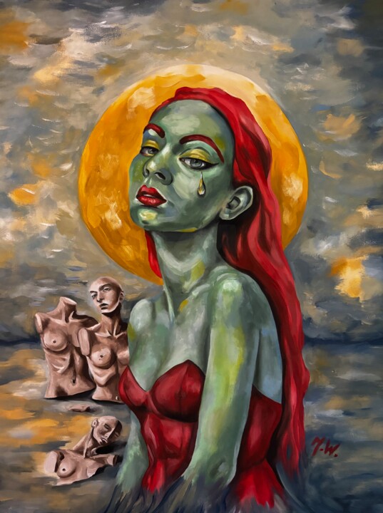 Malerei mit dem Titel ""Lily Jo"" von Joanna W, Original-Kunstwerk, Öl