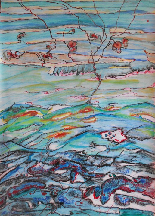 Painting titled "Fragile Serenity" by Athanasia Karatza, Original Artwork, Watercolor