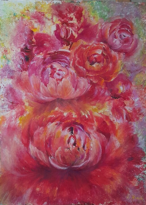 Painting titled "Oil pastel painting…" by Natalya Zhdanova, Original Artwork, Pastel