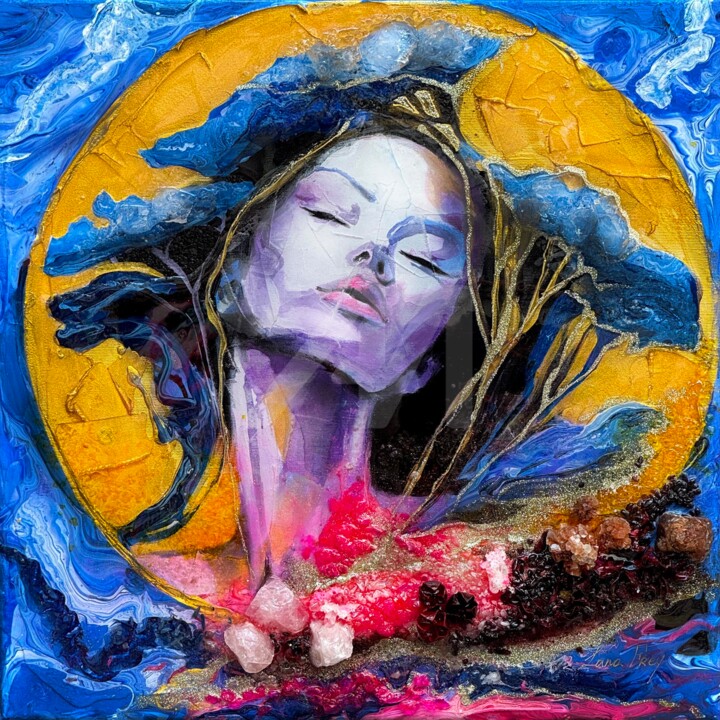 绘画 标题为“The Stone that Whis…” 由Lana Frey, 原创艺术品, 油 安装在木质担架架上