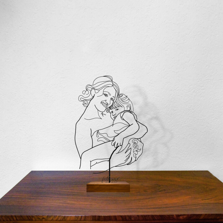 Escultura titulada "Amore di zia" por Giancarlo Morandi, Obra de arte original, Alambre