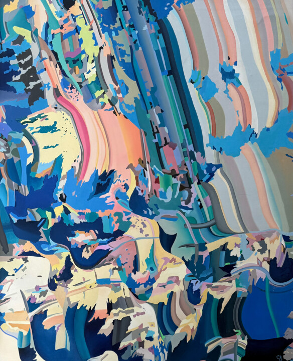 Malerei mit dem Titel "Soft Collision" von Constantin Roucault, Original-Kunstwerk, Öl