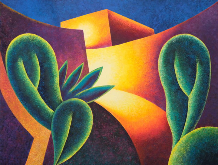 Pintura intitulada "Notte d'estate" por Giancarlo Colombo, Obras de arte originais, Acrílico Montado em Armação em madeira