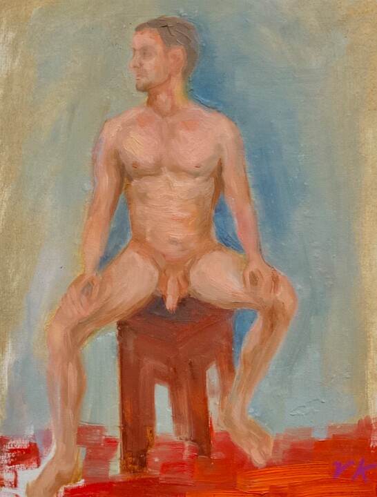 Картина под названием "RELAXED" - Vera Klimova, Подлинное произведение искусства, Масло