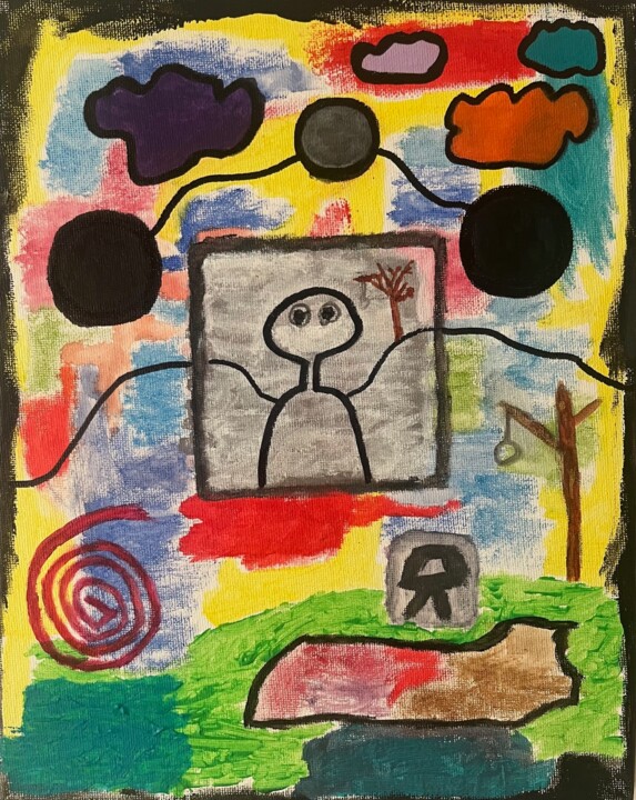 Painting titled "Cotard (schizophren…" by Carri Konttinen, Original Artwork, Watercolor