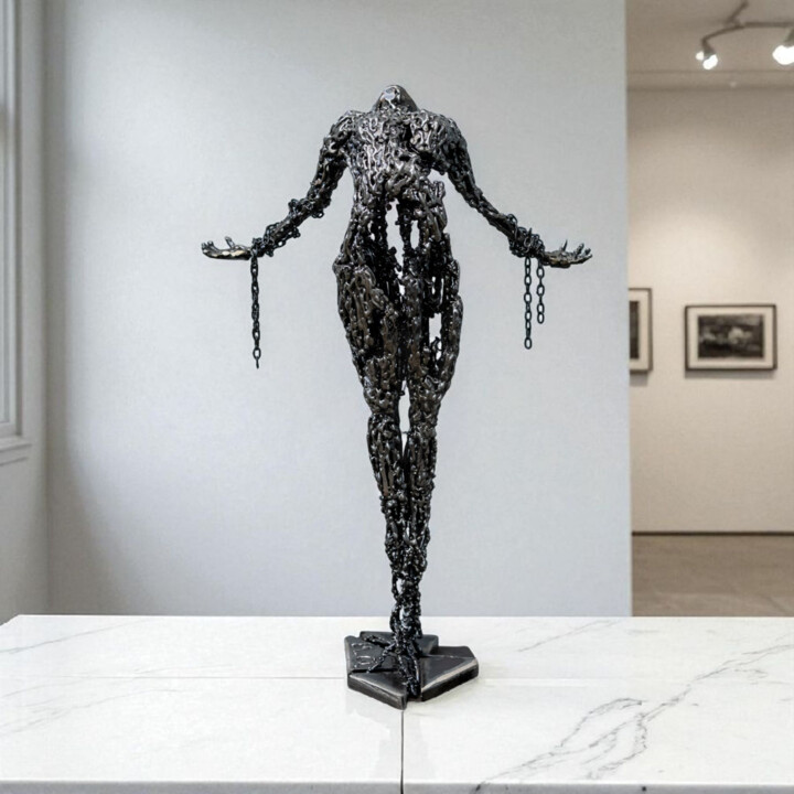 "Psiche" başlıklı Heykel Manuel Quaresima tarafından, Orijinal sanat, Metaller