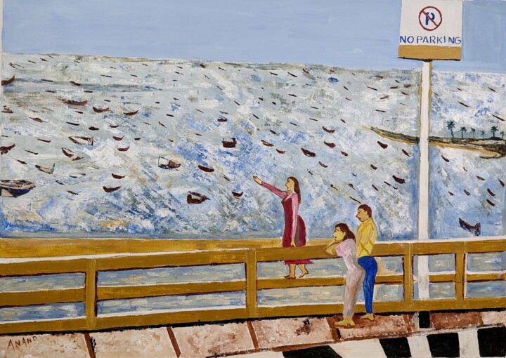 Pintura intitulada "THE HARBOR" por Yes, Obras de arte originais, Acrílico