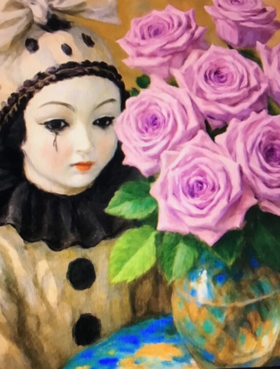 "Pierrot au bouquet…" başlıklı Fotoğraf Vèridiana tarafından, Orijinal sanat, Foto Montaj
