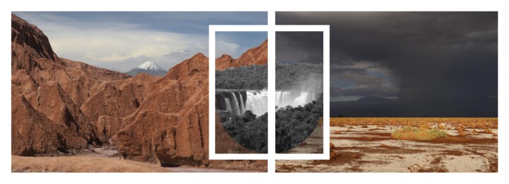 Arts numériques intitulée "ATACAMA & IGUAZU" par Evelyne Chevallier, Œuvre d'art originale, Collage numérique
