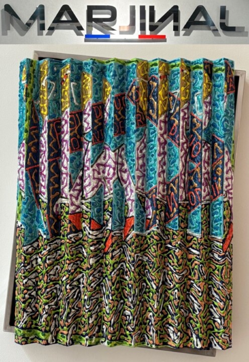 Peinture intitulée "JUSTIS / SCULPTURE…" par Marjinal Peintre Décalé Français, Œuvre d'art originale, Acrylique Monté sur Mé…