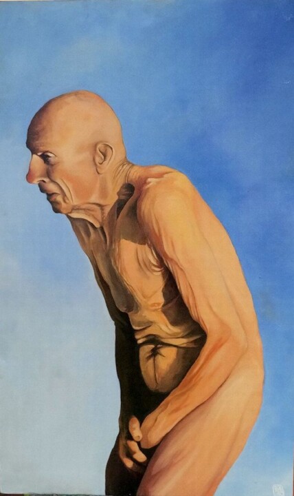 Pintura intitulada ""vecchiaia vietata/…" por Carlo Solferino, Obras de arte originais, Óleo Montado em Armação em madeira