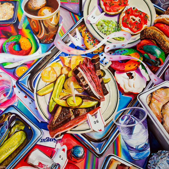 Картина под названием "Sarge's NYC" - Kristin Voss, Подлинное произведение искусства, Акрил Установлен на Деревянная рама дл…