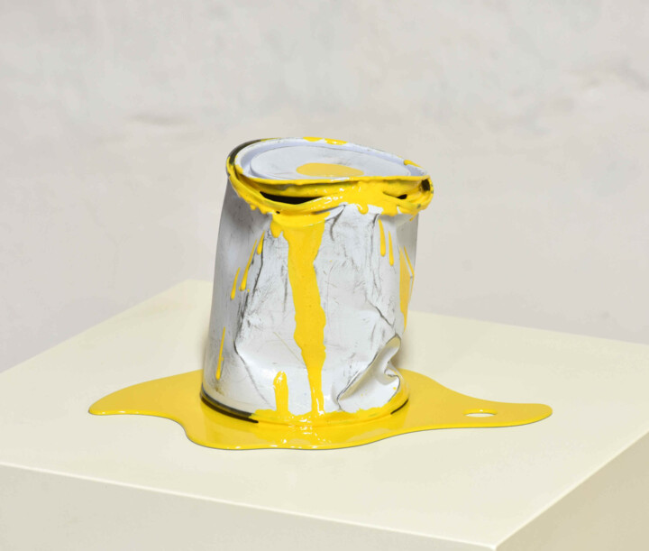 Rzeźba zatytułowany „Le vieux pot de pei…” autorstwa Yannick Bouillault, Oryginalna praca, Żywica