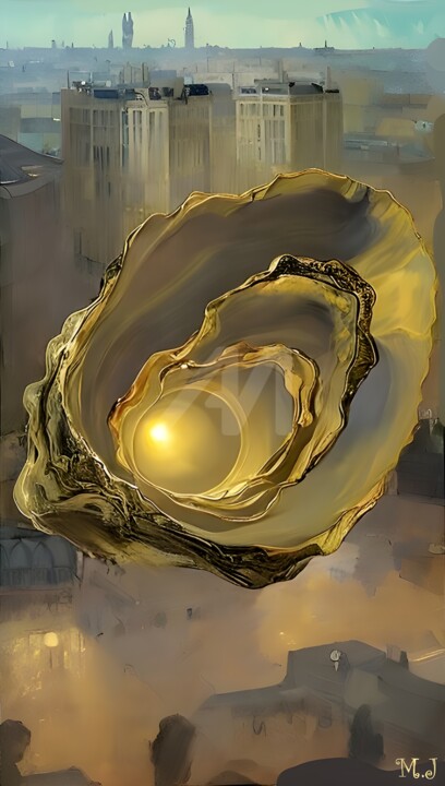 Grafika cyfrowa / sztuka generowana cyfrowo zatytułowany „Oyster, surrealist…” autorstwa Armajay, Oryginalna praca, Malarstw…