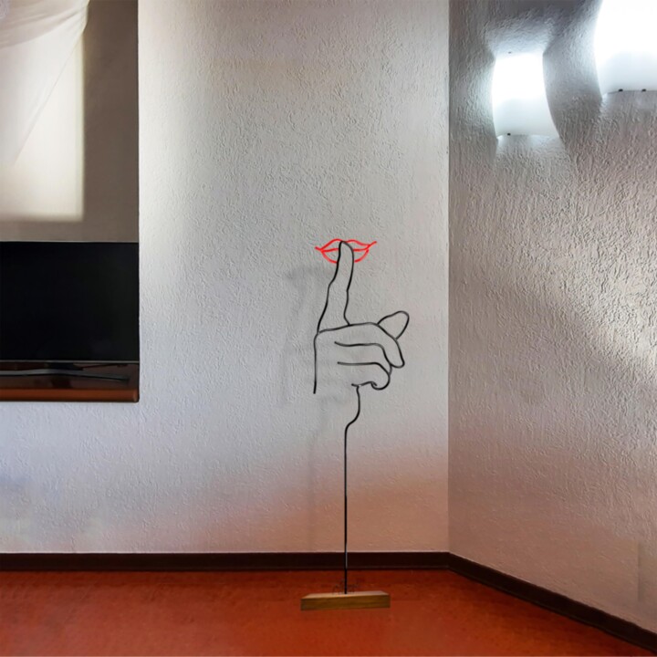 Escultura titulada "Silenzo!!!" por Giancarlo Morandi, Obra de arte original, Metales