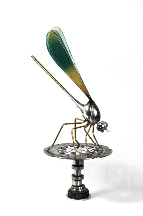 "Steampunk Dragonfly" başlıklı Heykel Artūras Tamašauskas tarafından, Orijinal sanat, Metaller