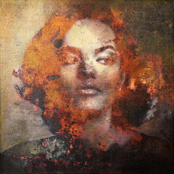 绘画 标题为“Anvy 02” 由Karin Vermeer, 原创艺术品, 丙烯 安装在铝上