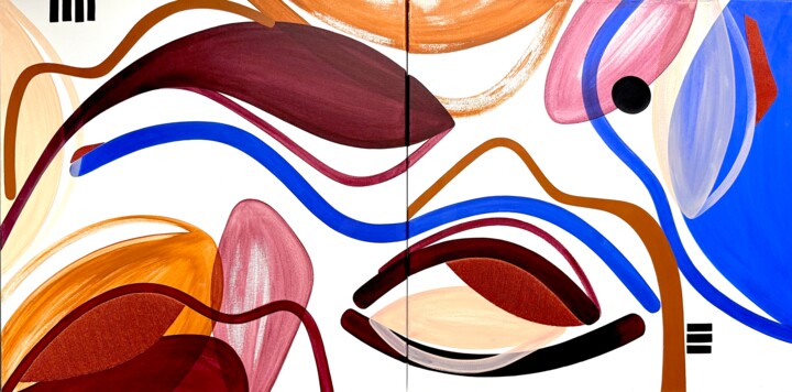 Peinture intitulée "Les Pléades" par Laura Dujoncquoy, Œuvre d'art originale, Acrylique Monté sur Châssis en bois