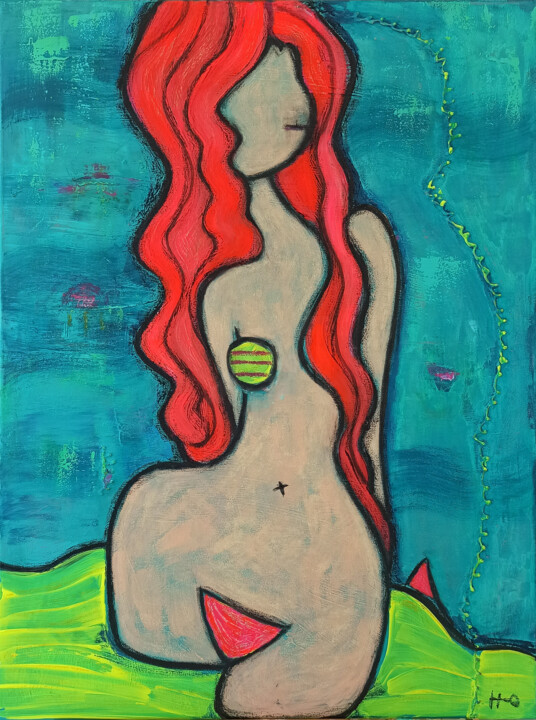 绘画 标题为“2Ekis1” 由Eva Hidalgo, 原创艺术品, 丙烯 安装在木质担架架上