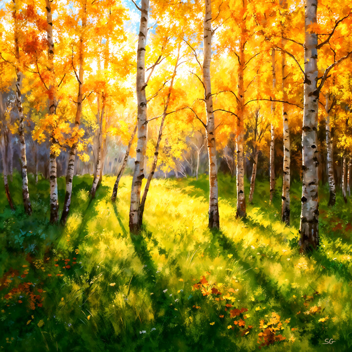 Grafika cyfrowa / sztuka generowana cyfrowo zatytułowany „Morning Radiance in…” autorstwa Sergei Gundorov, Oryginalna praca,…