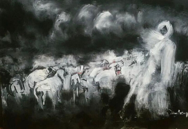 Peinture intitulée "SHEPHERD" par Nuhay Özsoy, Œuvre d'art originale, Acrylique