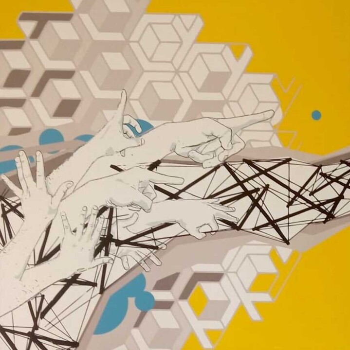 Pintura intitulada ""il tempo"" por Carlo Solferino, Obras de arte originais, Trabalho Digital 2D Montado em Armação em made…